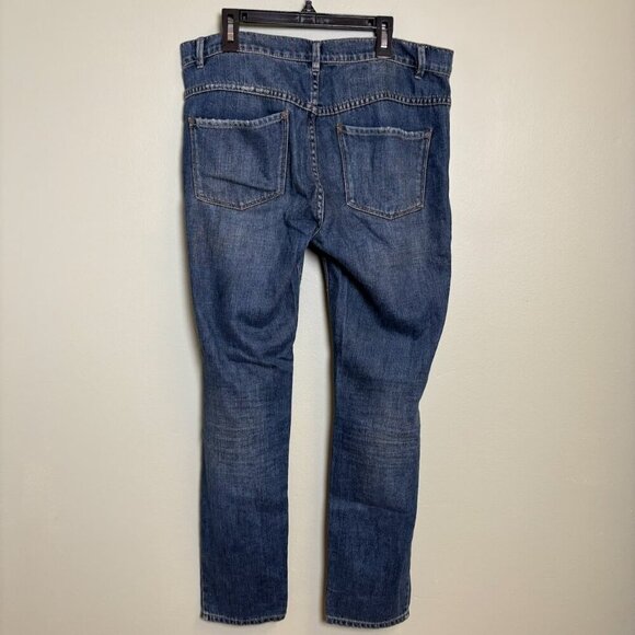 Free People FP Dark Blue Jeans Womens 26 Button Fly Distressed Grunge Boho - Picture 11 of 16